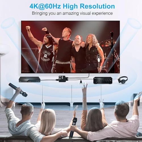 Hdmi Audio Extractor 4K 60Hz Hdmi 2.0B Splitter With Arc Optical Toslink Spdif And 3.5Mm Stereo Audio Out Support Hdcp 2.2 Pcm Dts 5.1 For Tv Soundbar Amplifier Ps5 Xbox Projector (Black)