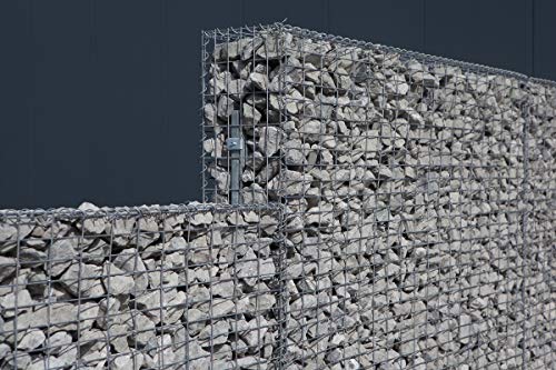 Jet-Line 4er Set Gabionen Sichtschutz Gitterkorb Deko Zaun verzinkt befüllbarer Korb 150x100x30 Gabionenzaun x 4 = 6m… – Bild 5