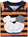 Simple Joys by Carter's Baby Boys' 3-Pack Loose Fit Flame Resistant Polyester Jersey Footed Pajamas, Black Space/Green Forest Animals/Orange Stripe, 12 Months