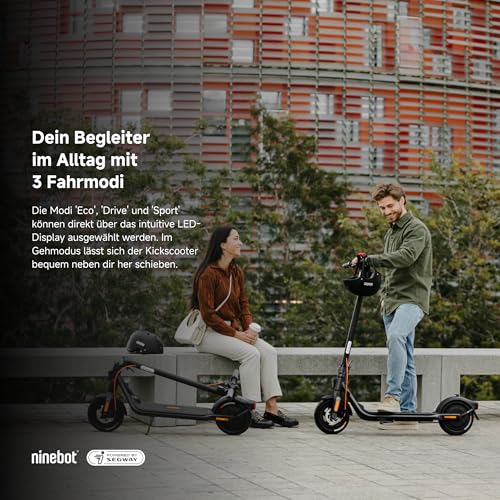 Segway-Ninebot F2 Pro D, E-Scooter mit Straßenzulassung für Erwachsene, max. 20 km/h Geschwindigkeit, 55 km Reichweite, Lange Reichweite 3