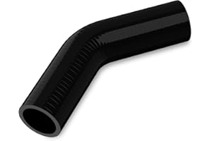 Endure 45 Degree Elbow Coupler Silicone Hose 4-Ply, 1.5-Inch(38mm), Couplers for High Performance Vehicles, Intake Piping, Length(102mm), Thickness (5mm), Automotive Silicone Hose - Black