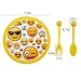 Betheaces Emoticon Party Supplies 107 Piece Birthday Decorations Emoticon Paper Plates for Kids Boy Girl Disposable Tableware Cake Topper Set, Napkins, Banner, Serves 20