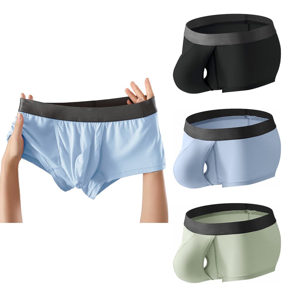 Cerahome Men's Boxers Briefs Fly Pouch Front Open