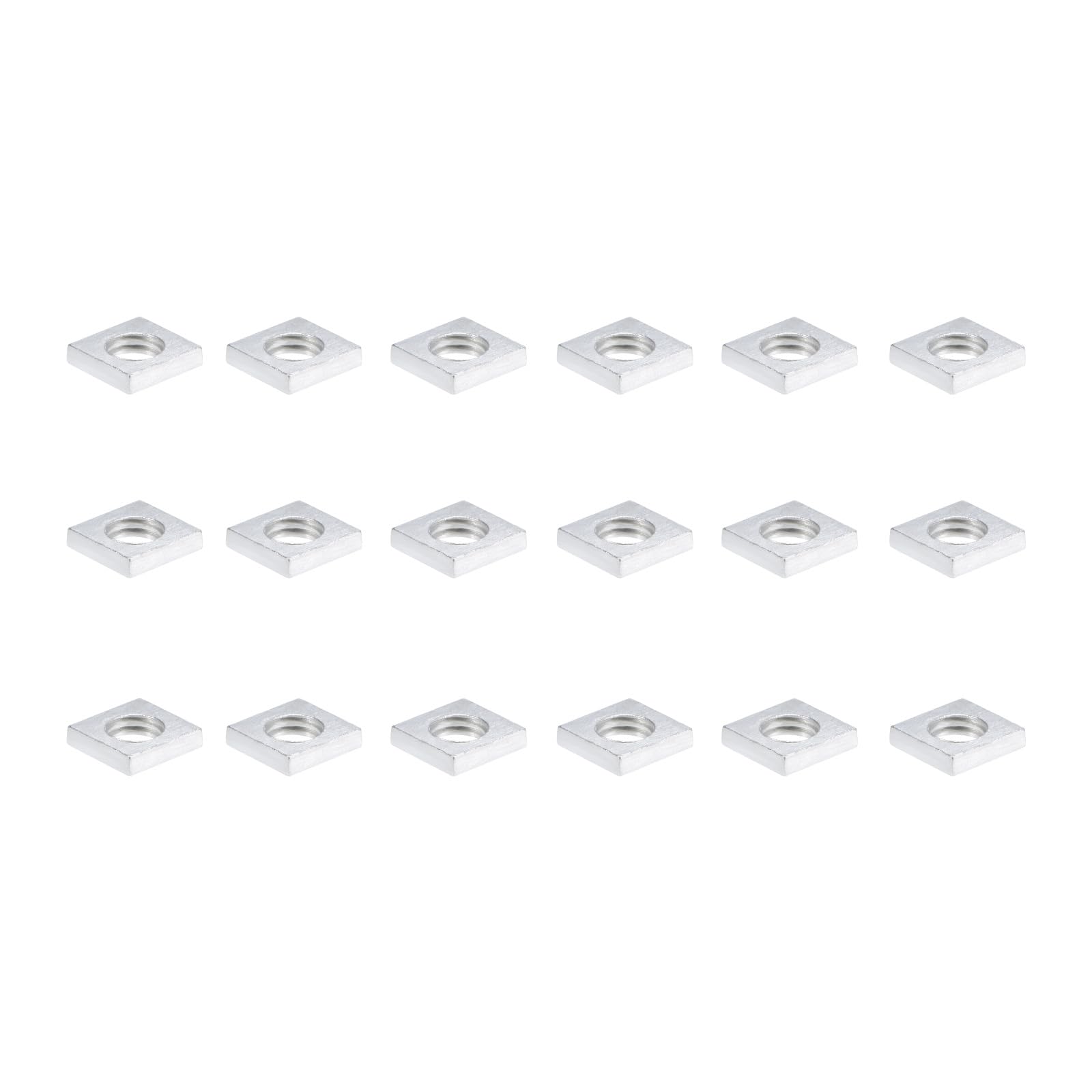 METALLIXITY Square Nuts (M5x8x2mm) 200Pcs, Carbon Steel Hardware Nuts - for Furniture Construction Mechanical Equipment Fasteners, Silver Tone