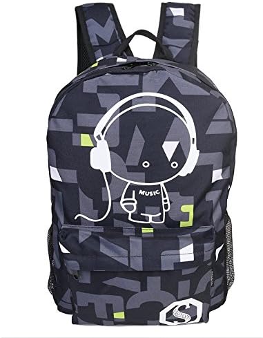 Luminous Star Sky Printed Shoulder School Bag Fashion Casual Daypack Backpacks Trendy Galaxy Pattern Backpack Cute Christmas Black Friday New Year's Day for School or Travel (Black ash)