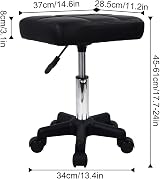 FURWOO Rolling Swivel Stool Chair Black Adjustable Spa Kitchen 135kg view 3