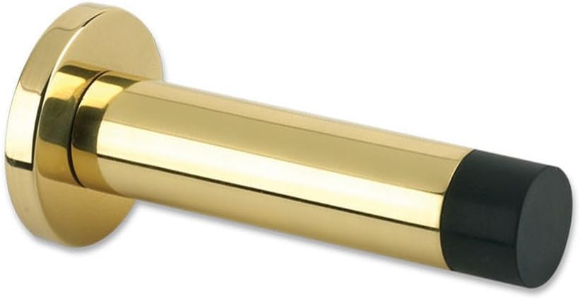 Zoo Hardware Wall Mounted Projection Cylinder Door Stop with Rose Polished Brass