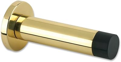 Zoo Hardware Wall Mounted Projection Cylinder Door Stop with Rose Polished Brass
