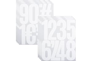 CMBBZZY 5 Inch Vinyl Number Stickers,Self-Adhesive Large Numbers 0-9 Sticker for Mailbox,House Nummber,Inventory Classification and Marks,8 Sheets White