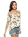 Floerns Women's Floral Print Off The Shoulder Short Sleeve Blouse Tops