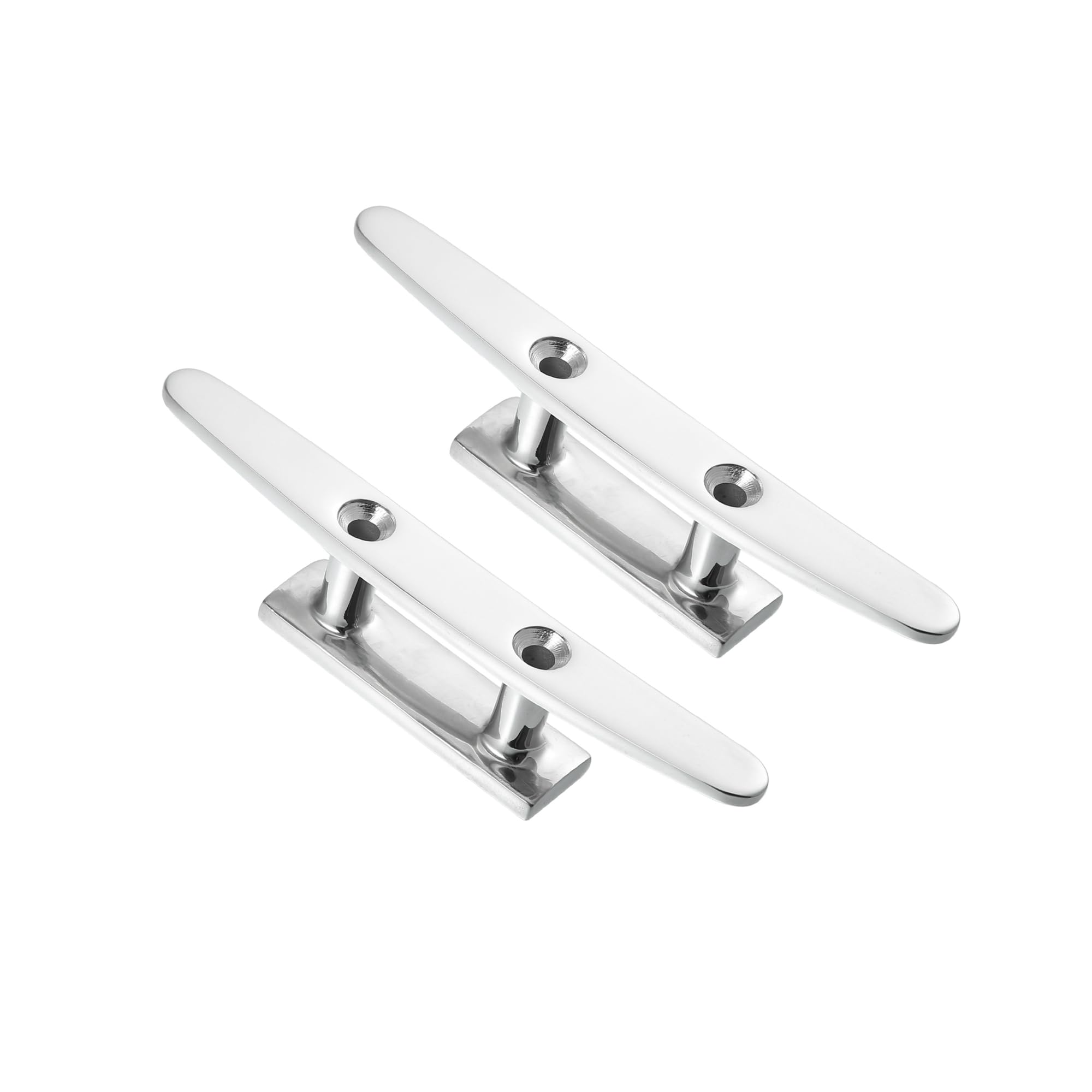 Motoforti 2pcs 6" Stainless Steel Flagpole Cleat Hook Boat Deck Rope Cleats Long-lasting