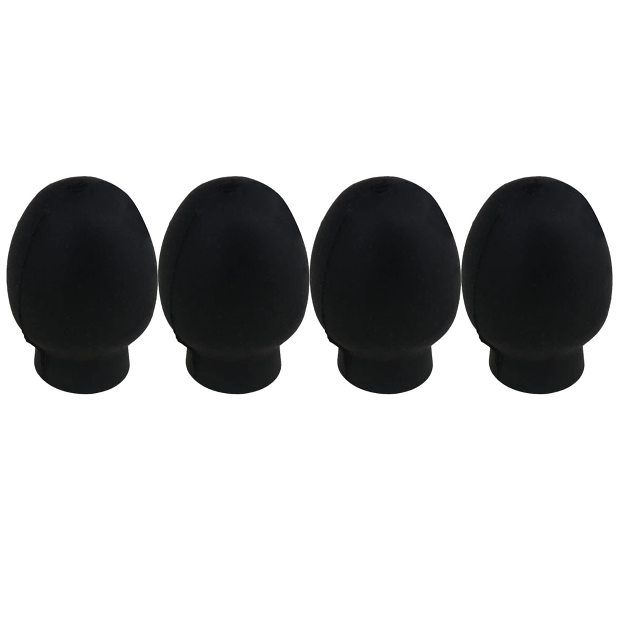 Mxfans 4pieces Black Rubber Drumstick Silent Practice T ip Oval Shape Replacement Part