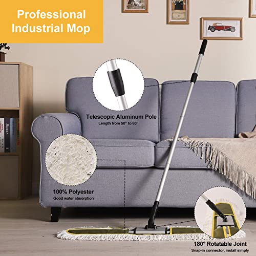 CLEANHOME Dust Mop 36 inch Commercial for Hardwood Floor Cleaning Heavy
