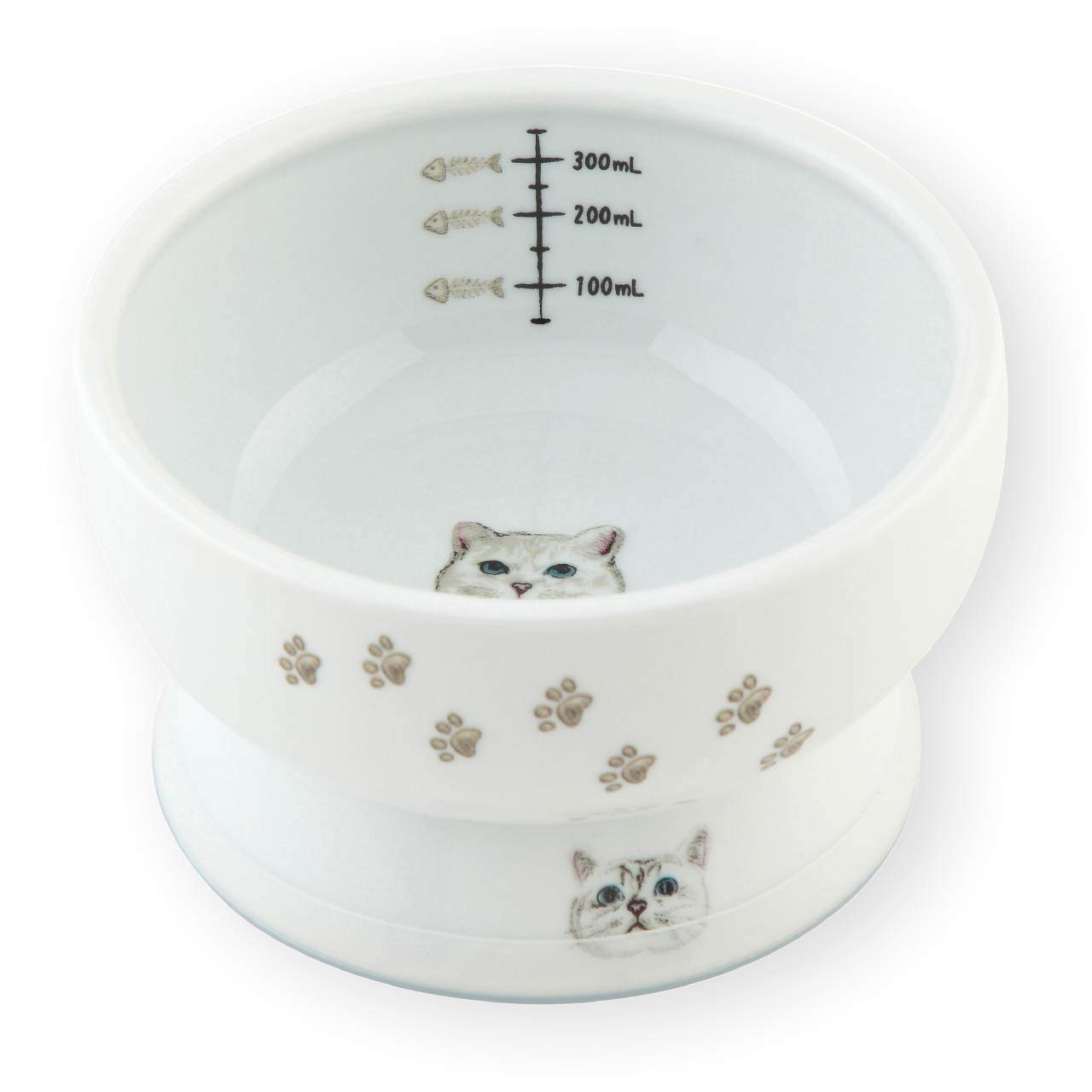 Necoichi Raised Cat Water Bowl, Elevated, with Measurement Lines, Dishwasher and Microwave Safe, No.1 Seller in Japan! (Nala Cat Limited Edition, Regular)
