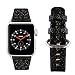 baozai Compatible with Apple Watch Band 40mm, Smooth Soft Glitter Leather Band with Diamond Protector Case for iWatch Series 6/5/4/SE (Black, 40mm)