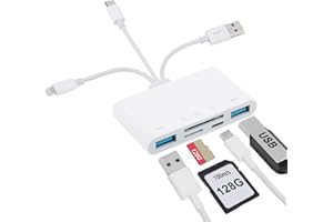 5-in-1 Memory Card Reader, USB OTG Adapter & SD Card Reader for iPhone Computer PC Laptop Camera iPad USB-C/USB-A Devices wit