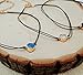 Druzy Charm Leather Cord Choker Necklace 12 inch