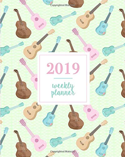 2019 Weekly Planner: Ukulele Pink Mint Green, Weekly and Monthly Standard Professional Calendar | 1 January - 31 December 2019 by Lili Journals