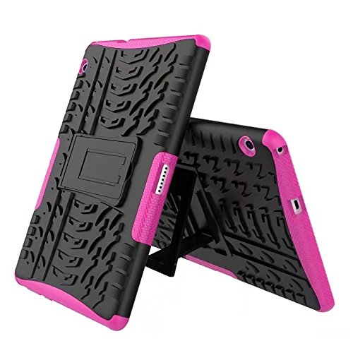 Huawei MediaPad T3 10 9.6 Inch Case HAOSHI [Shockproof] Armor Hybrid Defender Rugged Protective Case Cover for Huawei MediaPad T3 10 9.6 inch Case Rose Red