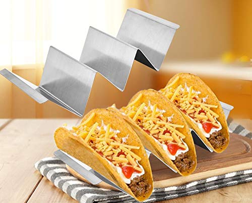 Taco Holder 4 Sets Stainless Steel Taco Stand Tray 8\