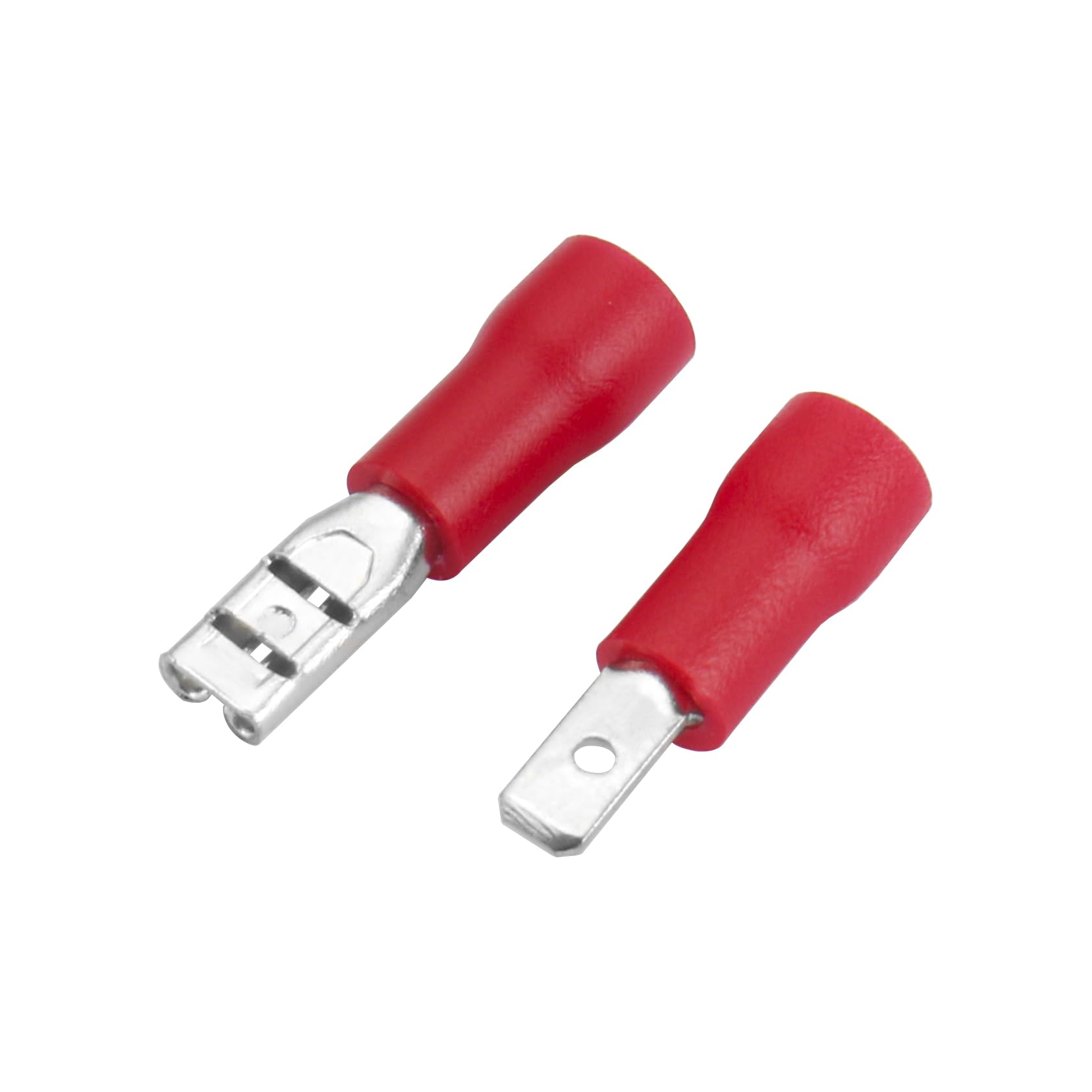 Heschen Male/Female Quick Disconnects Vinyl insulated, FDD+MDD1.25-110, 2.8 x 0.5 mm Cable Terminal, for 0.5-1.5mm² (22-16 AWG), Red, 100Pack