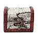 Amrka Wooden Pirate Map Jewellery Storage Box Case Holder Vintage Treasure Chest
