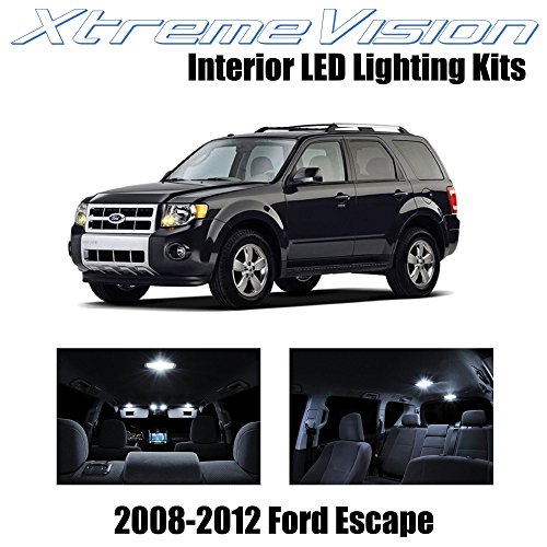 XtremeVision Ford Escape 2008-2012 (8 Pieces) Pure White Premium Interior LED Kit Package + Installation Tool Tool