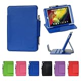 i-UniK HP 8 Model 1401US Tablet Slim Folio Protection Case Bonus Stylus Pen (Blue)
