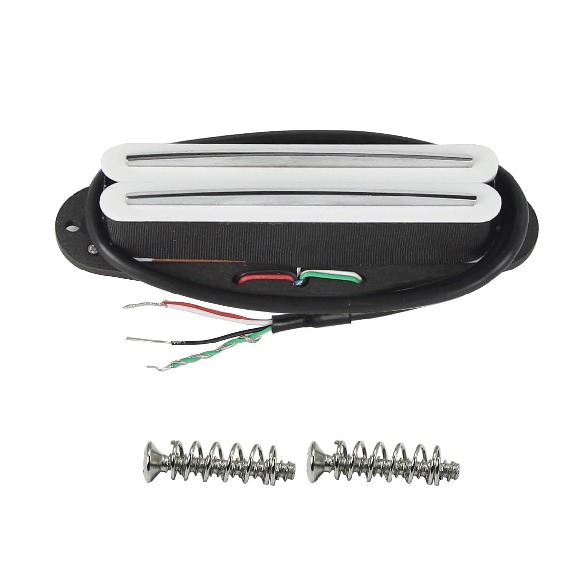FLEOR Alnico 5 Hot Rail Humbucker Single-Coil-Sized Pickup 9-10K Humbucker White Fit ST SQ TL Guitar