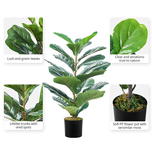 Cozy Castle Artificial Fiddle Leaf Fig Tree, Faux Ficus Lyrata, Fake