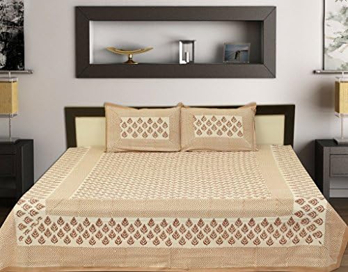 Jaipur Print 150 TC Cotton Bedsheet With 2 Pillow Covers King Multi Colour