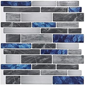 Art3d 10-Sheet Premium Self-Adhesive Kitchen Backsplash Tiles in Marble, 12