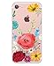 Hepix Flowers iPhone 8 Case Floral iPhone 7 Clear Case Soft Flexible TPU Colorful Flower Floral Printed Shock Absorption Technology Bumper Phone Cover