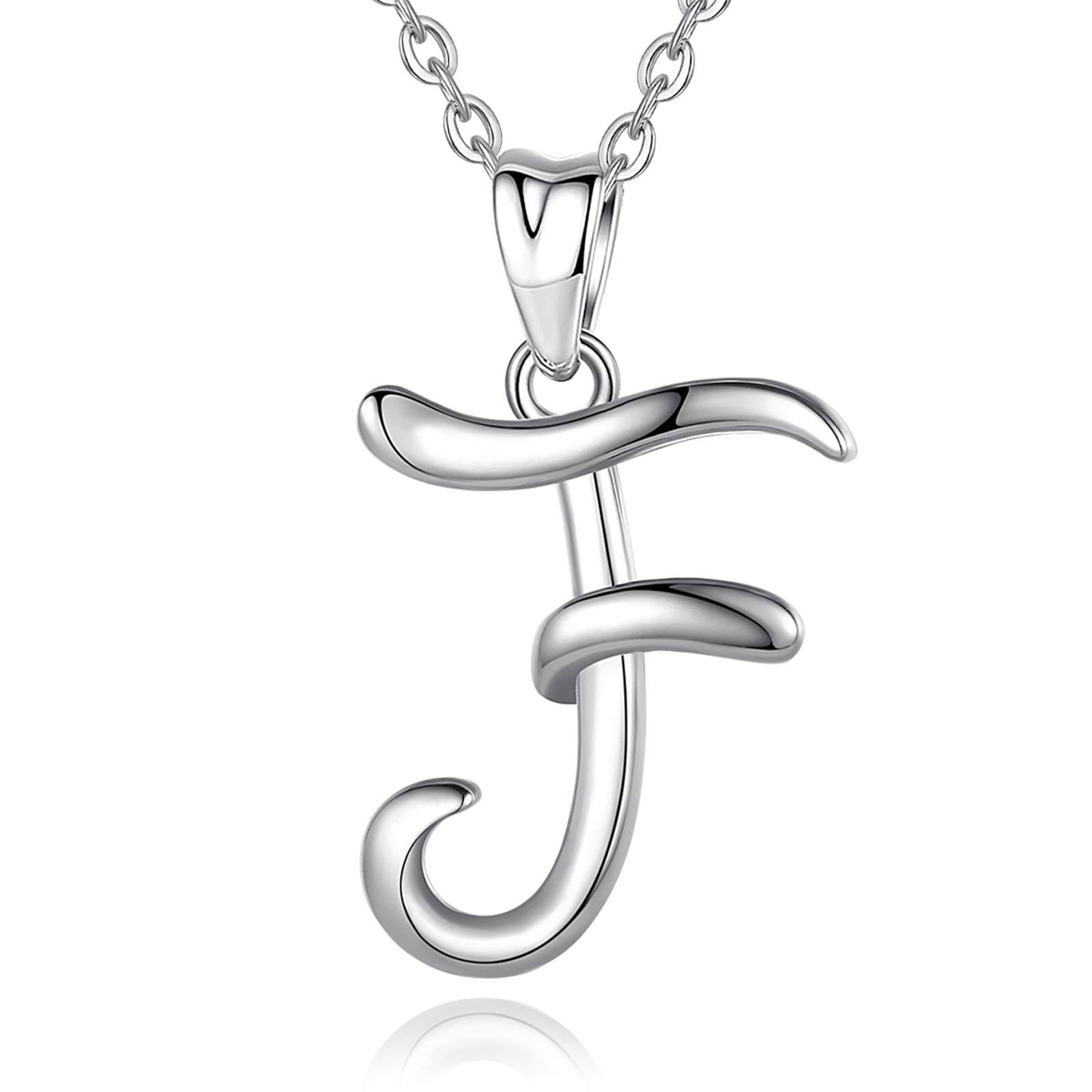 EUDORA 26 Alphabet Necklace 925 Sterling Silver Initial Letter Personalised Pendant Necklaces Gifts for Women Ladies Girls Mother's day,18inch Chain — image 1