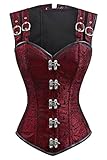 FIYOTE Women 12 Steel Bone Double Buckle Straps Lace up Corset (FBA)