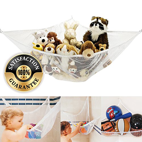 Eutuxia toy storage hammock, large organizer for stuffed animals,…