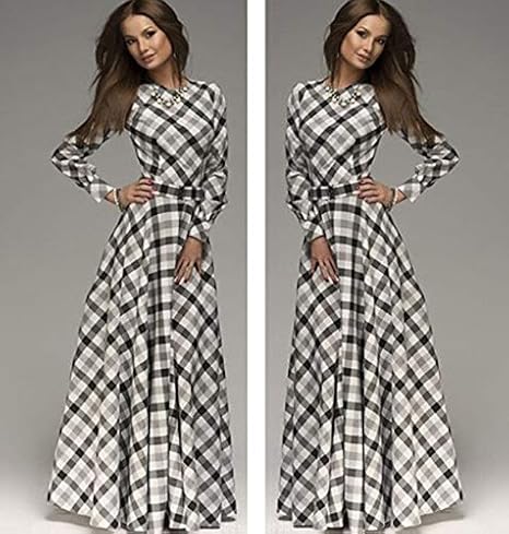 maxi tartan dress