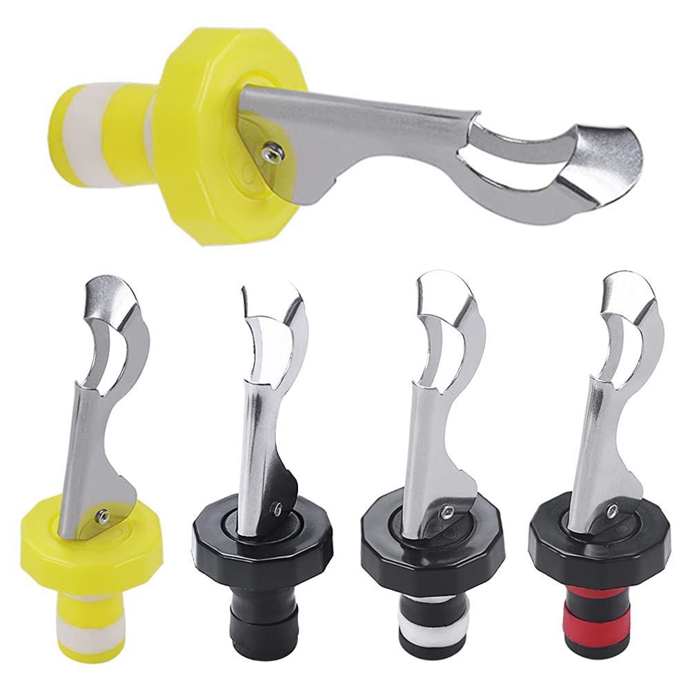 5 Pcs Lever-Arm Bottle Stoppers Wine Bottle Lid Vacuum Plug Expanding Beverage Bottle Stopper Reusable Bottle Stoppers Wine Bottle Stopper Suitable for Red and White Wines