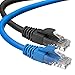 Cat 6 Ethernet Cable 25 Ft 2 Pack, Cat 6 Cable Outdoor&Indoor, High Speed 10Gbps Internet Network Cable, Cat6 Ethernet Patch Cable Long, Computer LAN Cable for Router, Modem, PS4/5 - Blue & Black