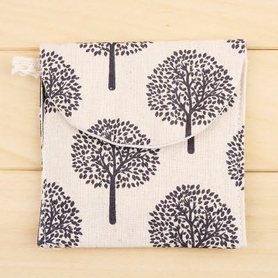 Real Hot Sale Flat Type Set Sundries Organizer 3441 Cartoon Sanitary Napkin Package Admission Aunt Towel Bag Cosmetic Bags (12.513cm, Beige tree, 1)