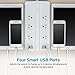 Etekcity Surge Protector Wall Mount Power Strip with 6 Outlets 4 Quick Charge USB Ports, 5610 Joules, Pure Copper Made, 6-Foot Long Extension Cord, 1875W/15A, UL Listed, White