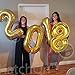 2018 BALLOONS NEW YEAR GRADUATION - Gold, 2018 New Years Eve Party Supplies Decorations - Graduation Party Supplies - Graduation Decorations - Gold Black and White Balloons for Events - Large 40 Inch