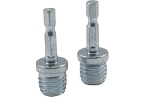 JUNLIXN 2 Pcs 5/8"-11 Male Thread to 1/4" Hex Shank Drill Adapter, 5/8”-11 UNC Thread to 1/4" Hex Shank for Use with Drills, Drill Press and Die Grinders