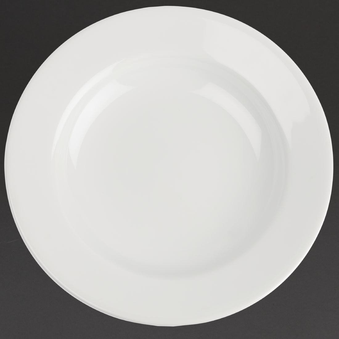 Classic White Rimmed Plate - Wide Rim. Dimensions: 160mm (6.25""). Box quantity: 12.