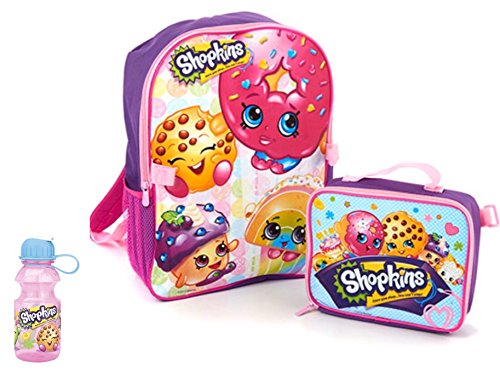 Shopkins Toys 3 Piece Kids Backpack Set - 16