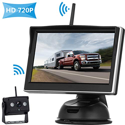 HD 720P Digital Wireless Backup Camera System For RVs/Trucks/Trailers/Vans/ Pickups With 5