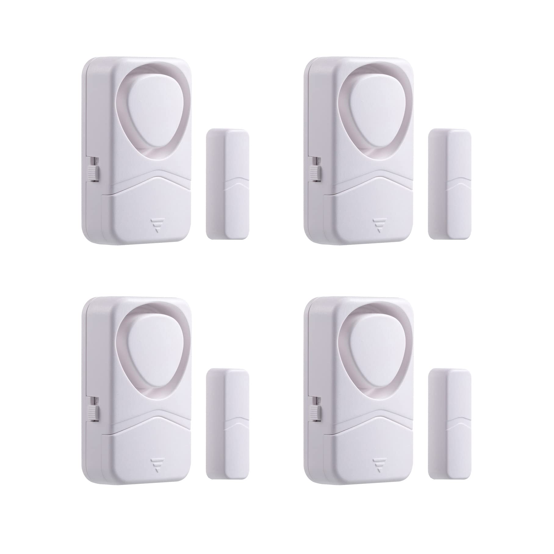 Mengshen Wireless Door Alarms, 4 Pack Small Size Wireless Magnetic Sensor Alert Chime for Home Apartment Kids Garage RV Security Safety DIY Installation with 4 Working Modes