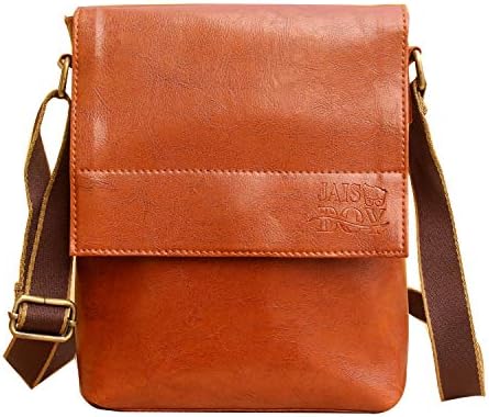 JaisBoy PU Leather Bag - Cross-Body Sling Bag Side Bag for Mens/Womens/Girls (30 x 25 x 5 CM) (Brown)