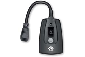 OSKOS Outdoor 24-Hour Light Timer, Water Resistant, Photocell Dusk to Dawn Light Sensor Countdown Timer, 14AWG Cord, Two Grounded Outlets for Home, Christmas Lights, Garden.15A, UL Listed.