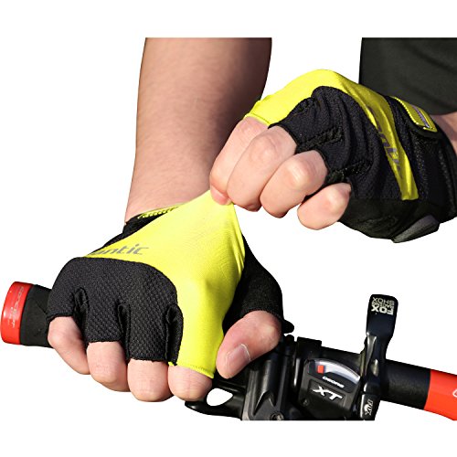 image for SANTIC Classic Fingerless Cycling Gloves with Shock-absorbing Foam Pad
